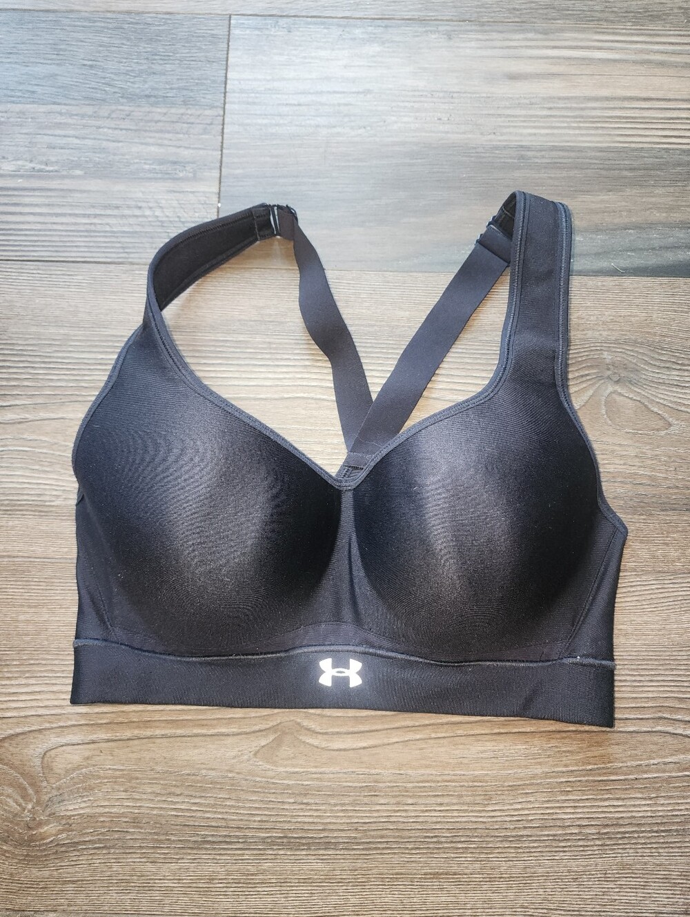 Under Armour Sports Bra Black Fitted Racerback Padded 34D